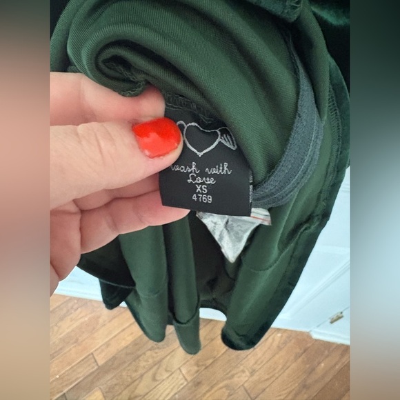 Hell Bunny Green Velvet Holiday Dress | Pinup Rockabilly Style | Size XS - Picture 12 of 13